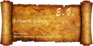 Erhard Vince névjegykártya